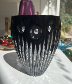 Art Deco Crystal black vase
