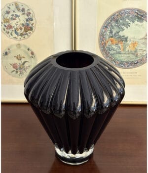 Black glass vase