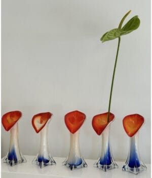 Blue and red murano vase