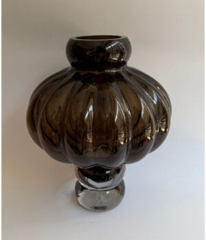 Amber Brown Sculpted small Glass Vase