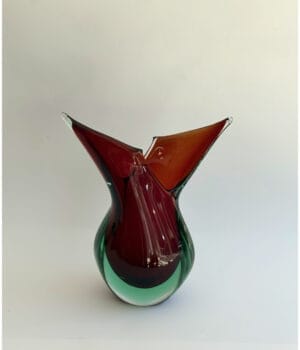 Red and green Murano Glass vase