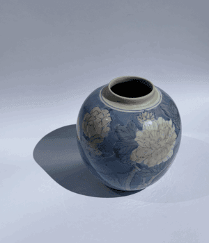 Ceramic Japanese  Blue Vase