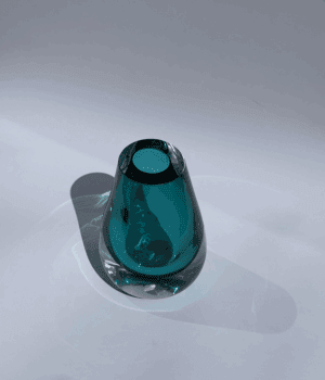 Turquoise glass vase