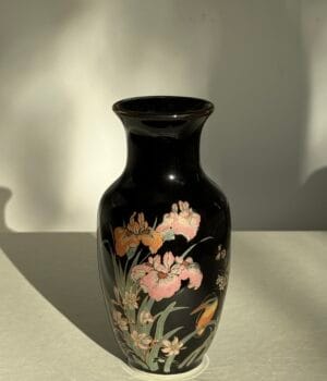 Black Porcelain Vase With Flowers